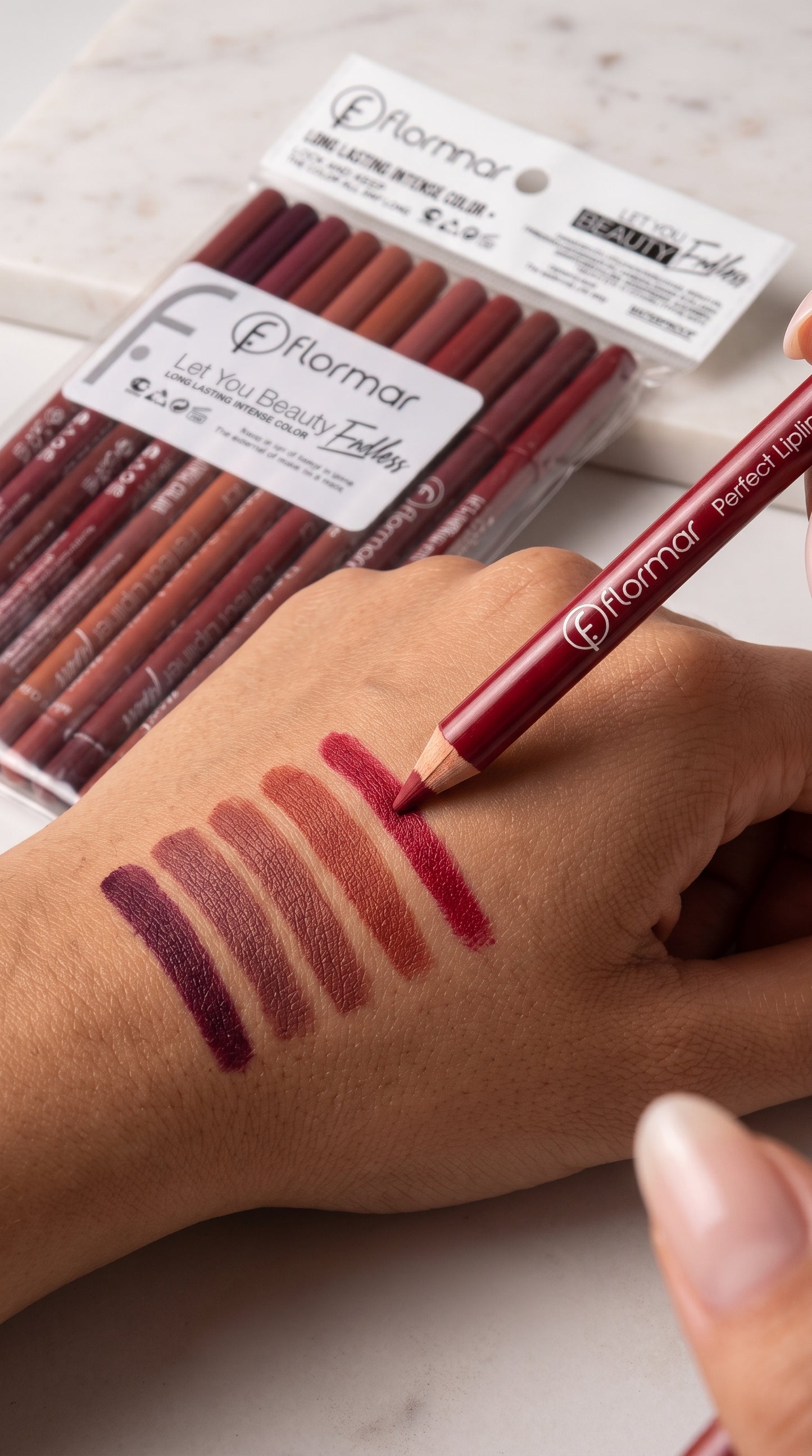 Flormar Perfect Long Lasting Lip Liner - 12 Shades of Nude Set